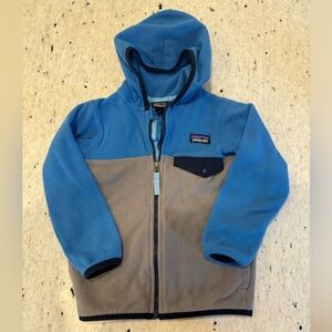 Toddler Patagonia hoodie blue/grey fleece